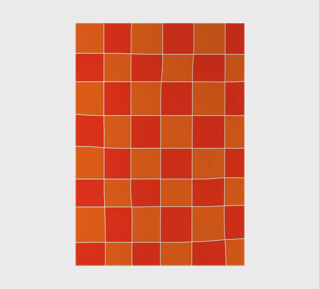 Groovy retro vibrant pattern checks- Orange red diario da TijanaArtStudio88