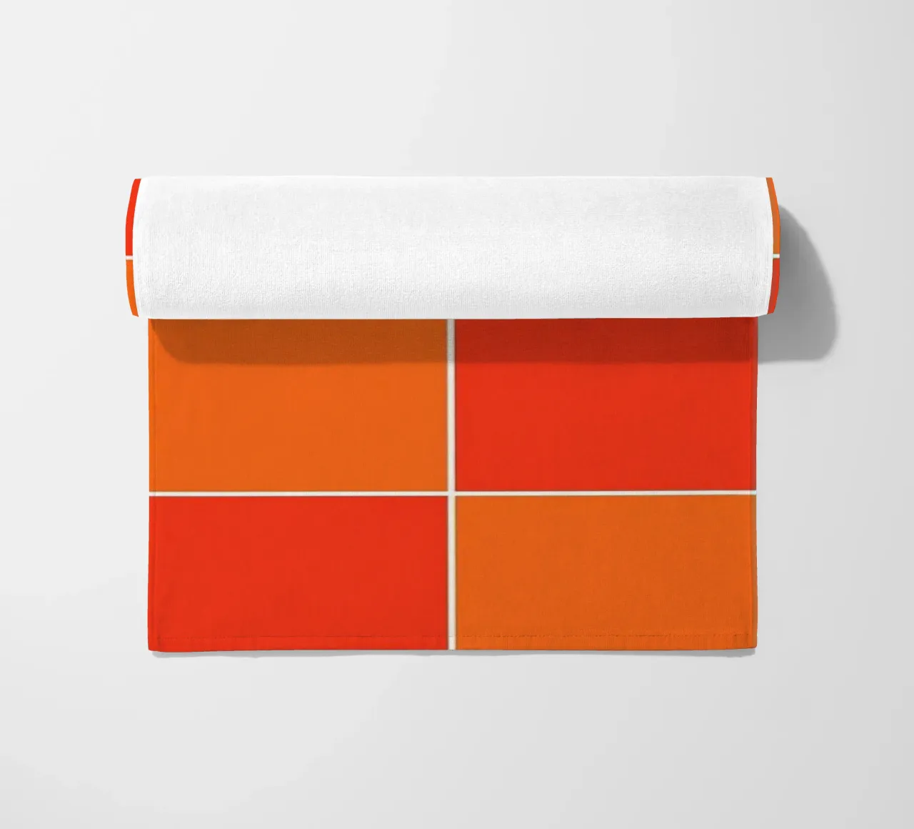 Groovy retro vibrant pattern checks- Orange red telo mare da TijanaArtStudio88