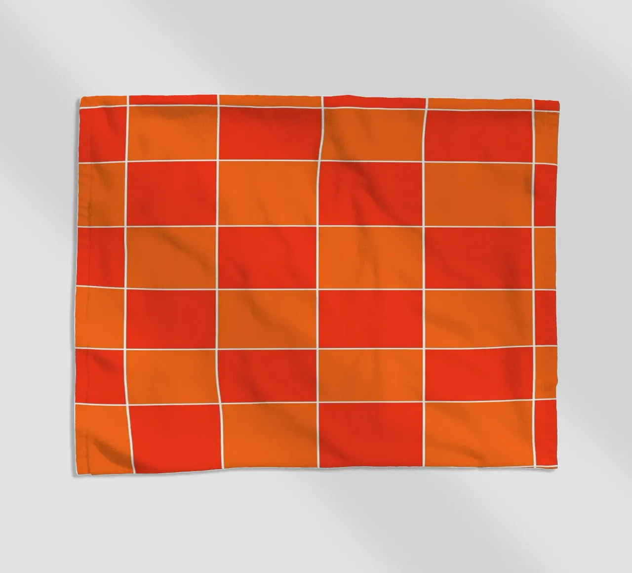 Groovy retro vibrant pattern checks- Orange red serviette de plage de TijanaArtStudio88