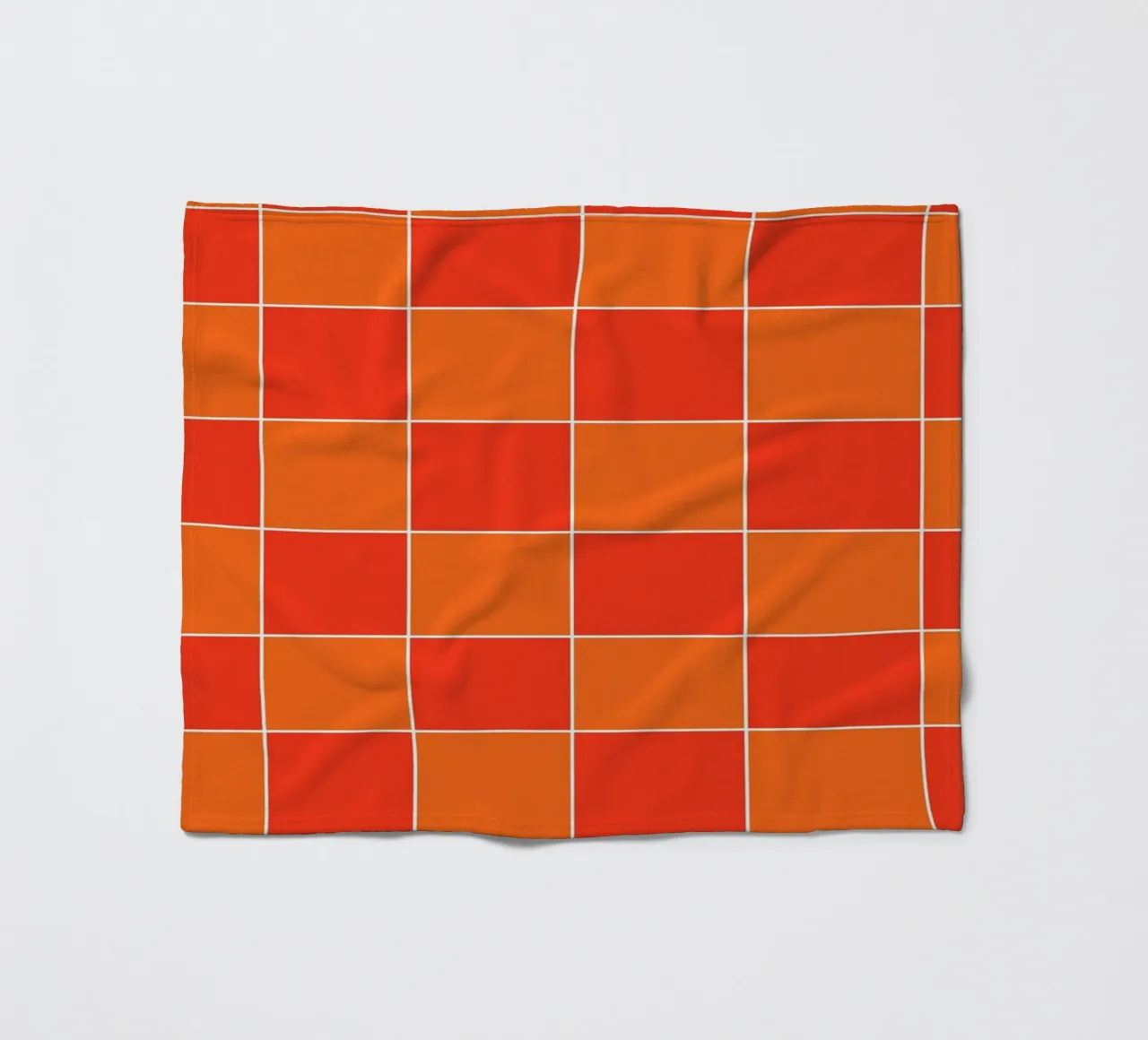 Groovy retro vibrant pattern checks- Orange red coperta in pile da TijanaArtStudio88