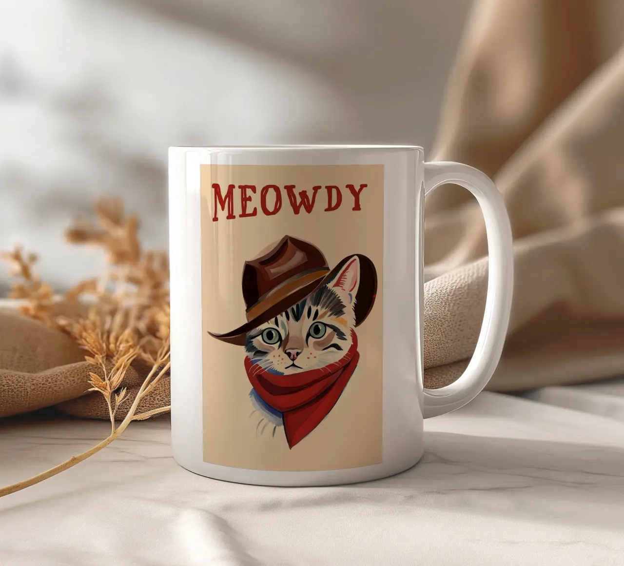 Gatto Miao tazza in ceramica da Arjun