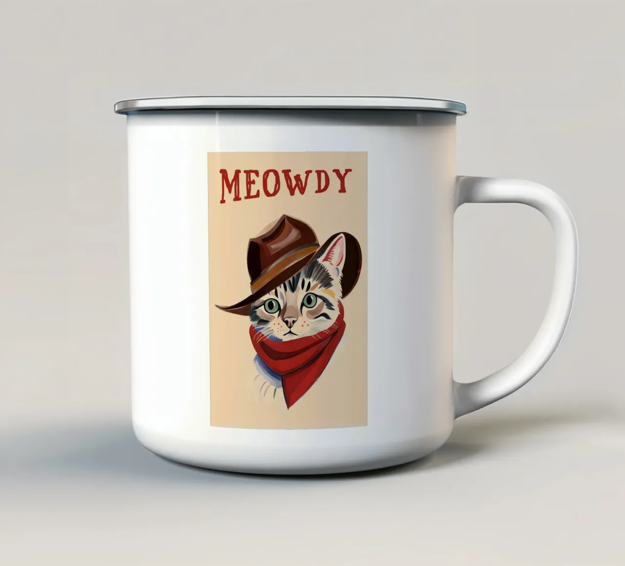 Gatto Miao tazza in smalto da Arjun