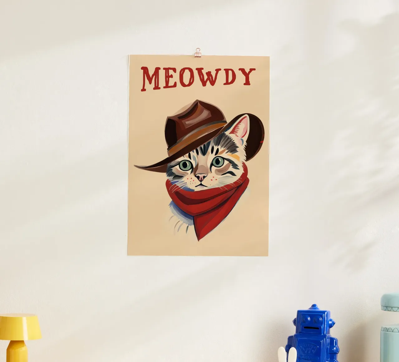 Gatto Miao poster con telaio in alluminio da Arjun