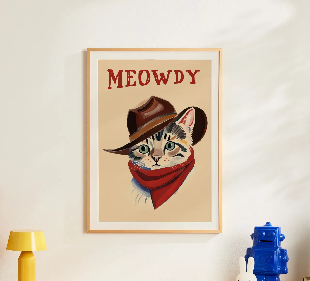 Gatto Miao poster con telaio in alluminio da Arjun