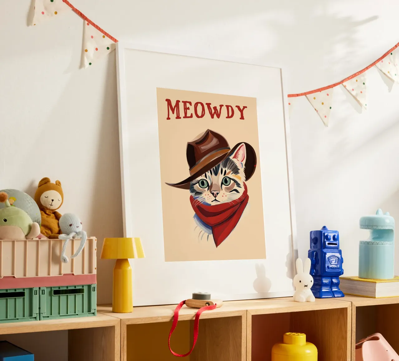 Gatto Miao poster con telaio in alluminio da Arjun