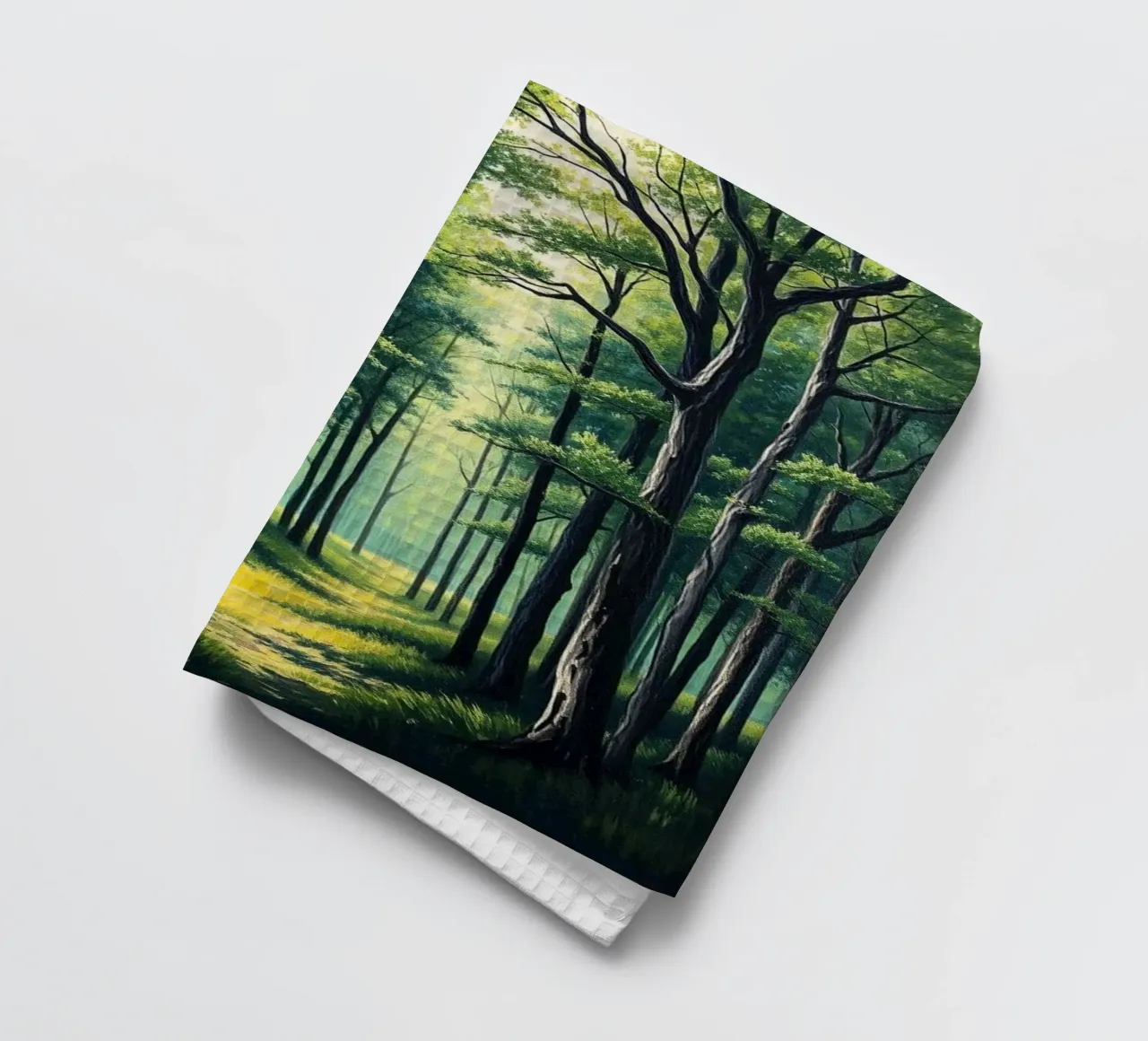 Le chemin de la forêt enchantée : Un voyage à travers des bois ensoleillés et des torchon de Artistic-shop