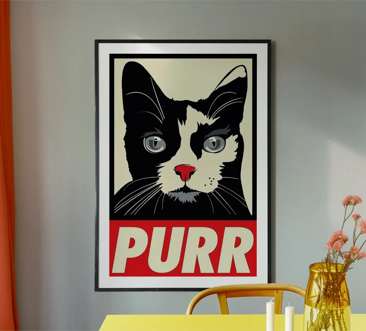 PURR poster con telaio in alluminio da Arjun