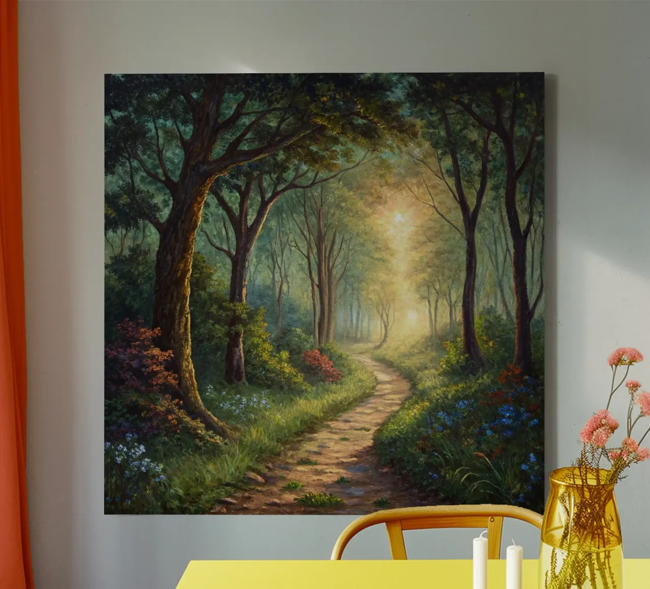 Grillig bospad canvas met Baklijst van Artistic-shop