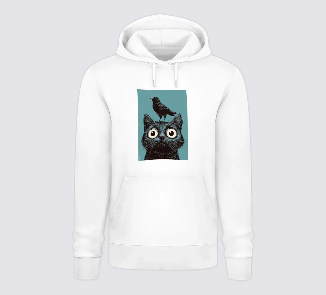 Gatto e corvo felpa con cappuccio da Arjun