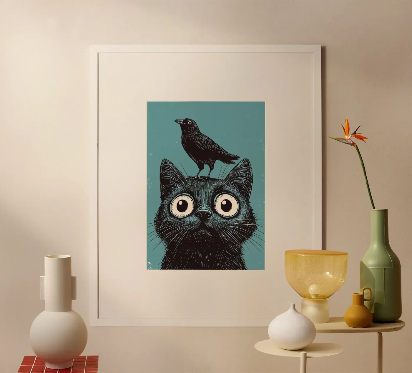 Gatto e corvo poster da Arjun