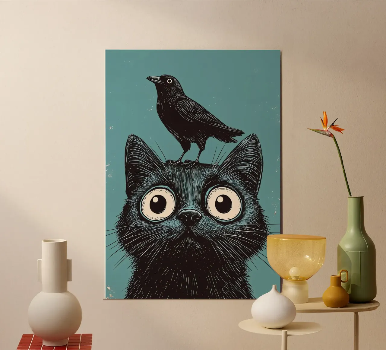 Gatto e corvo poster da Arjun