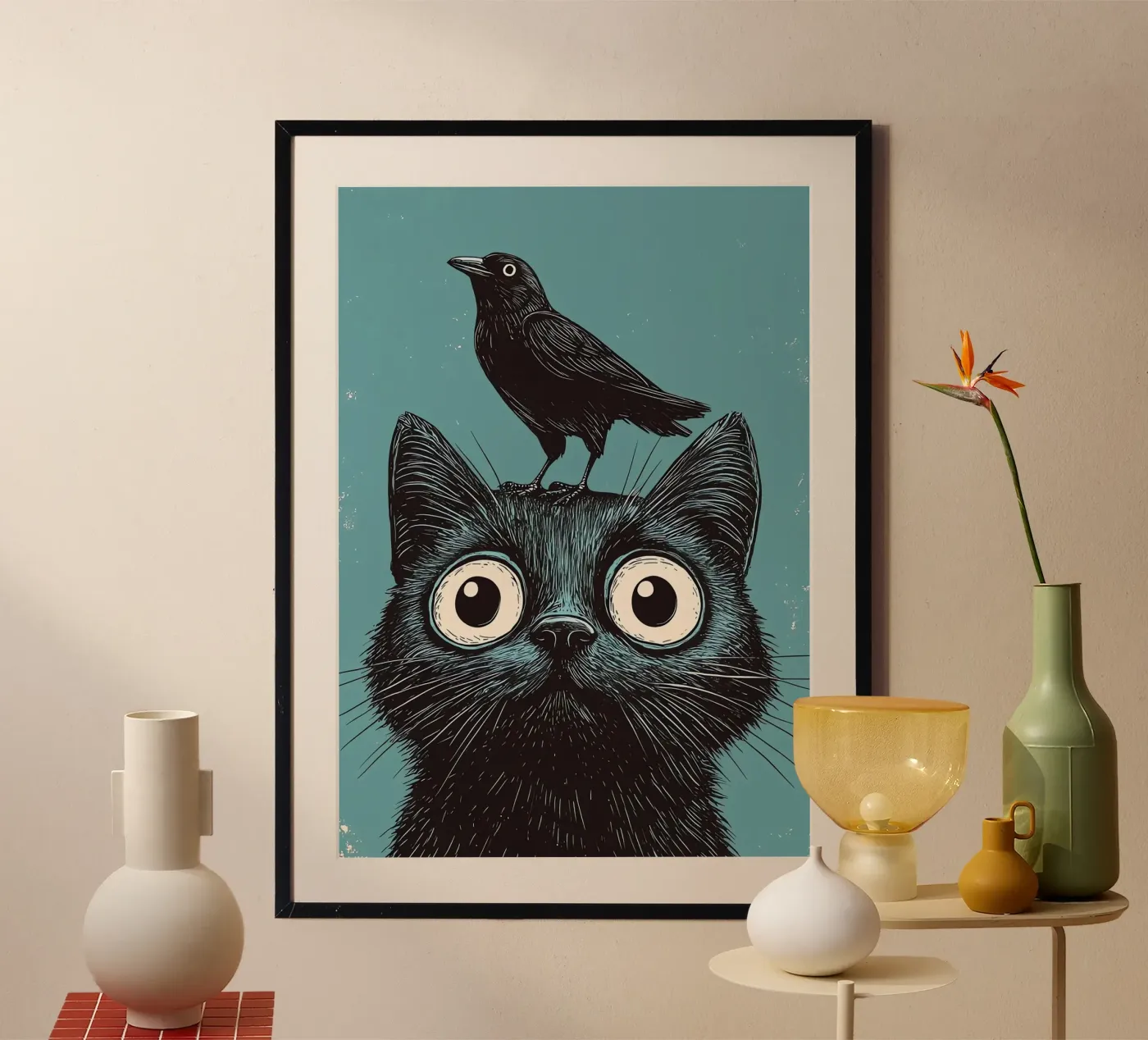Gatto e corvo poster da Arjun