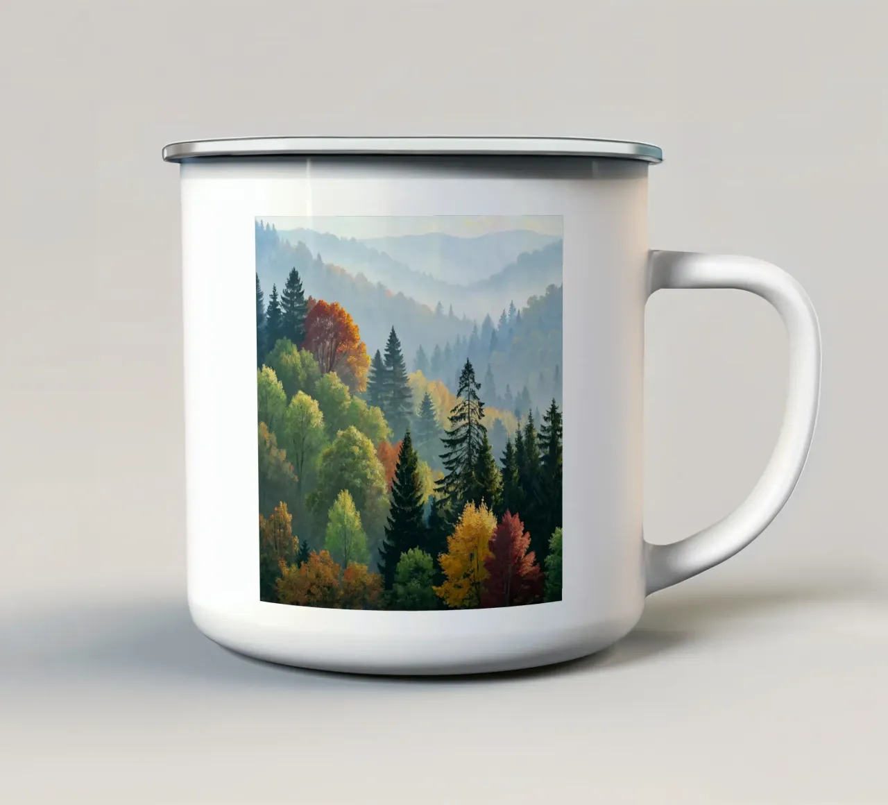 L'abbraccio dell'autunno tazza in smalto da Artistic-shop
