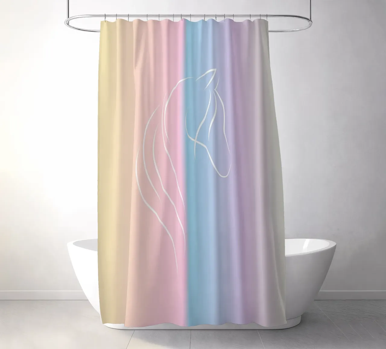 line horse in gradient tenda da doccia da Creaton
