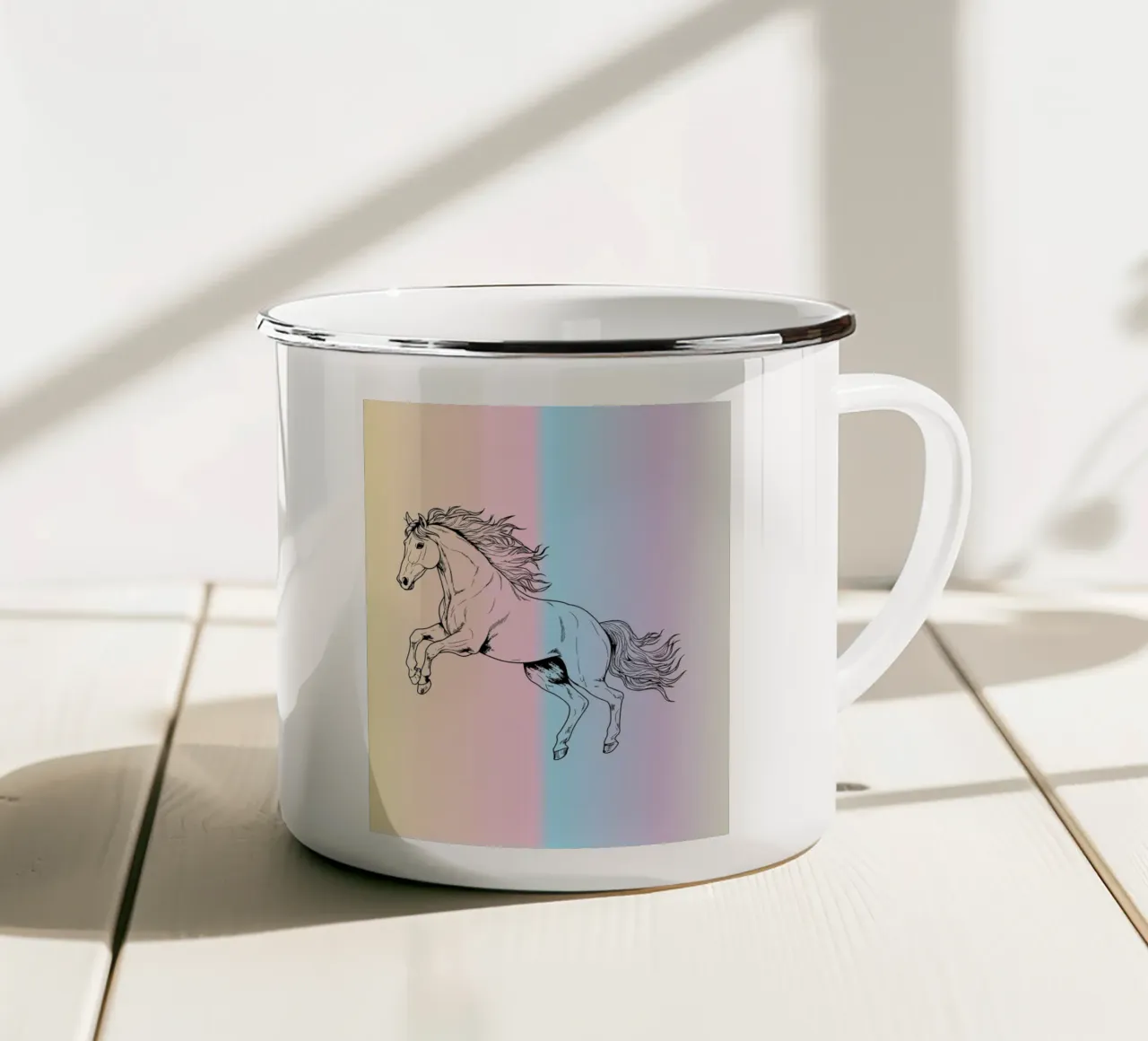 line horse jump in gradient tazza in smalto da Creaton