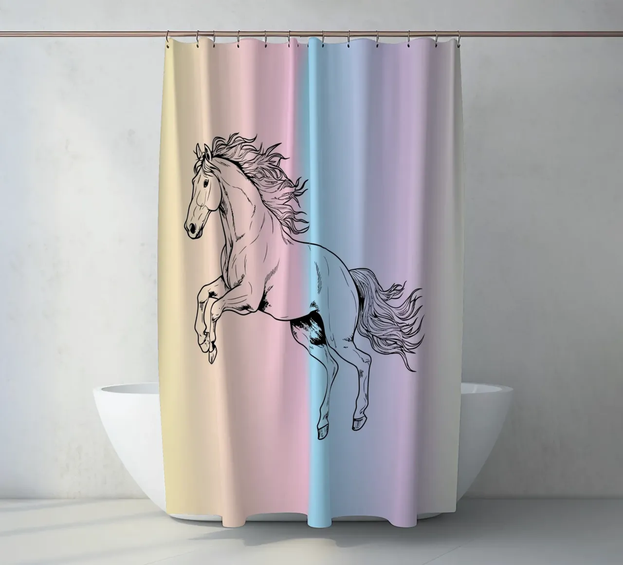 line horse jump in gradient tenda da doccia da Creaton