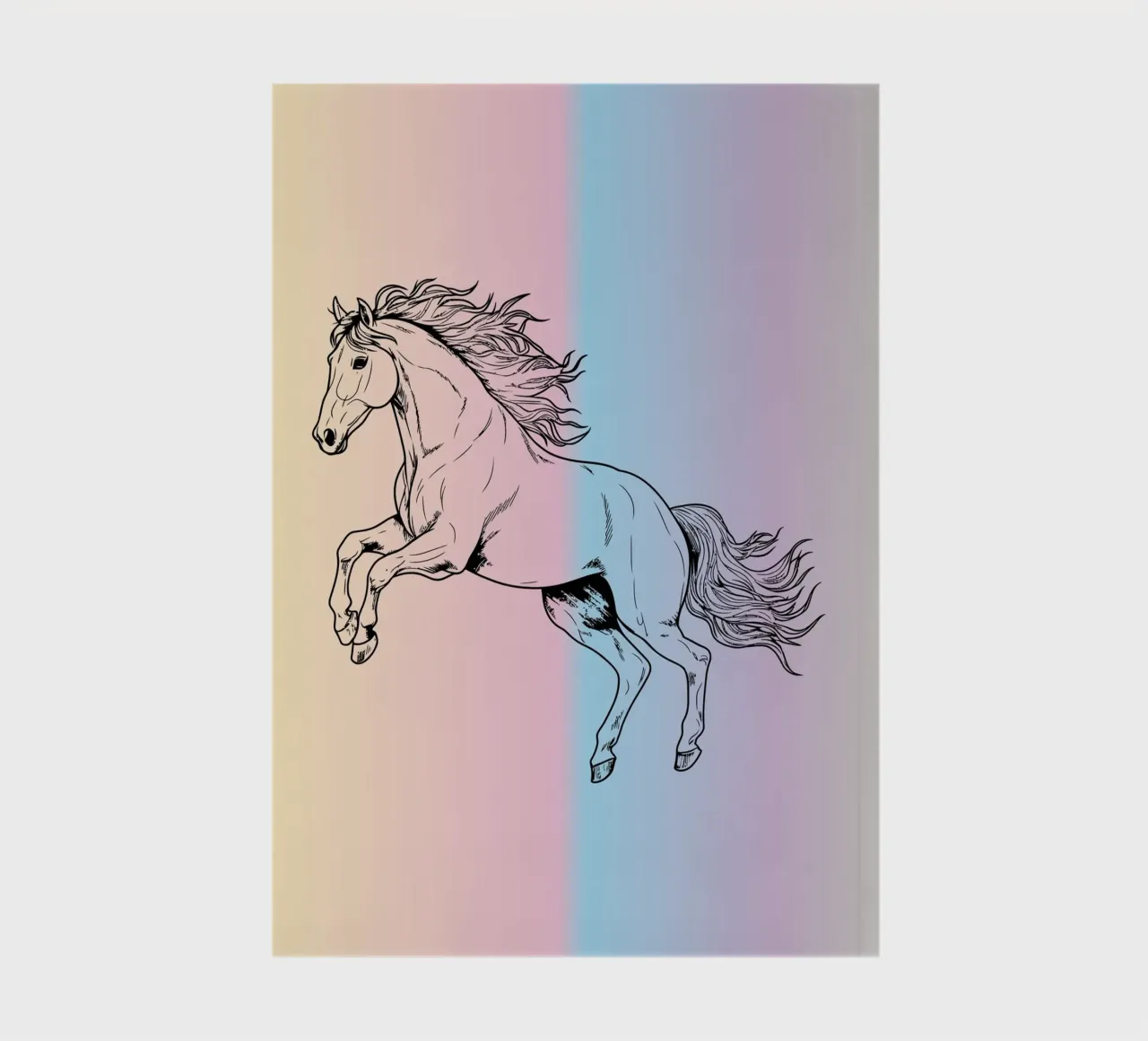 line horse jump in gradient notebook by Creaton