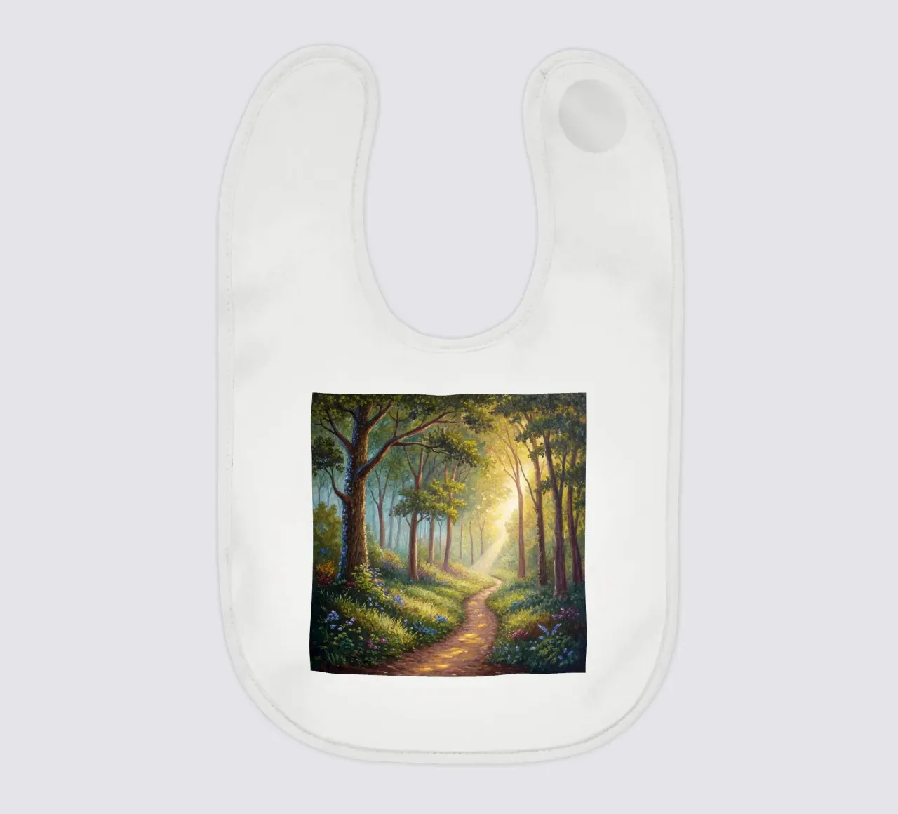 Sunlit Forest Path baby slabbetje van Artistic-shop