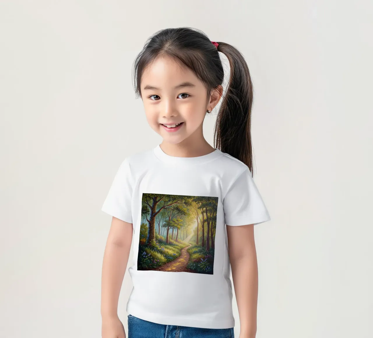 Sentiero forestale illuminato dal sole t-shirt bambini da Artistic-shop