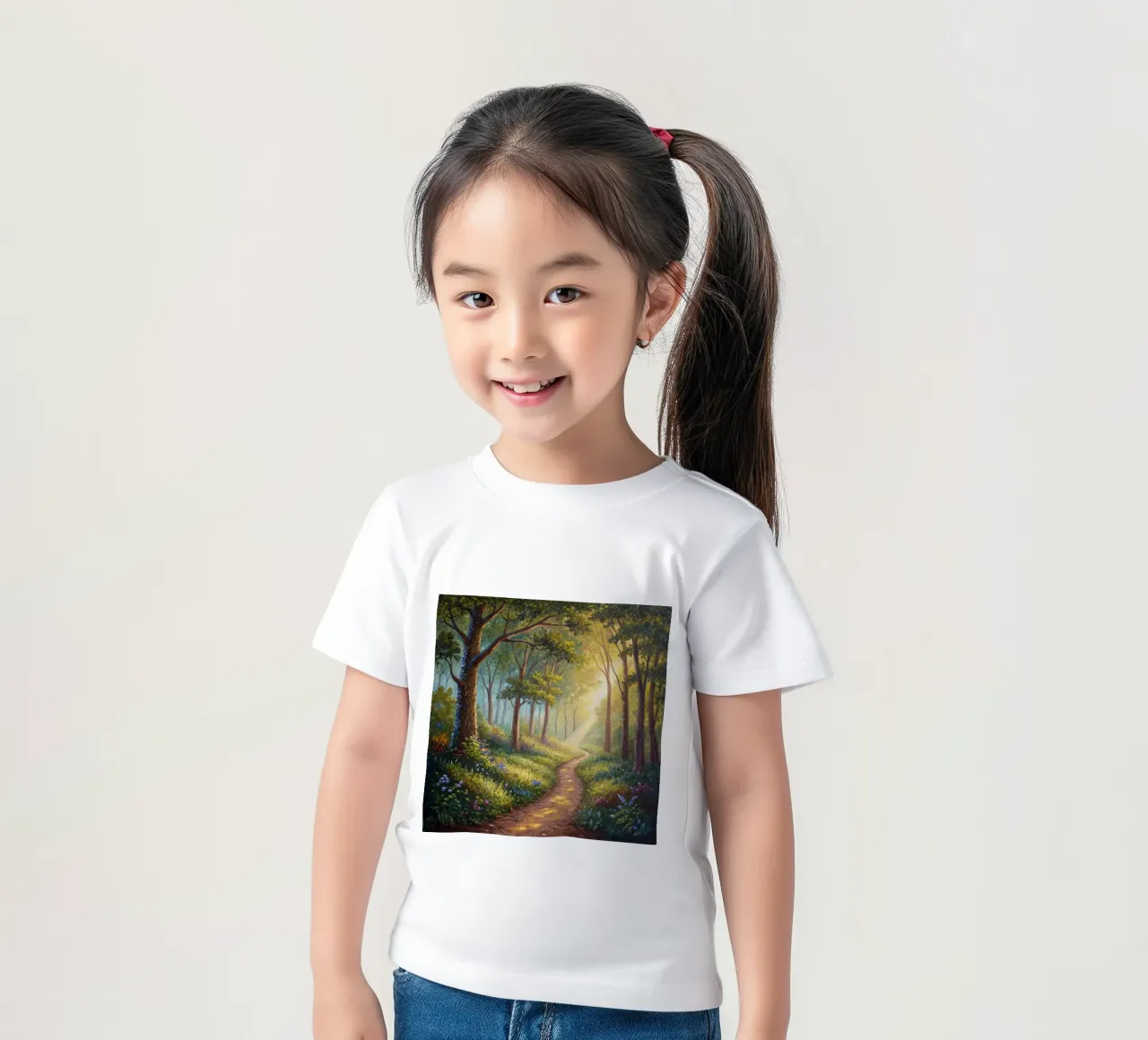 Sentiero forestale illuminato dal sole t-shirt bambini da Artistic-shop