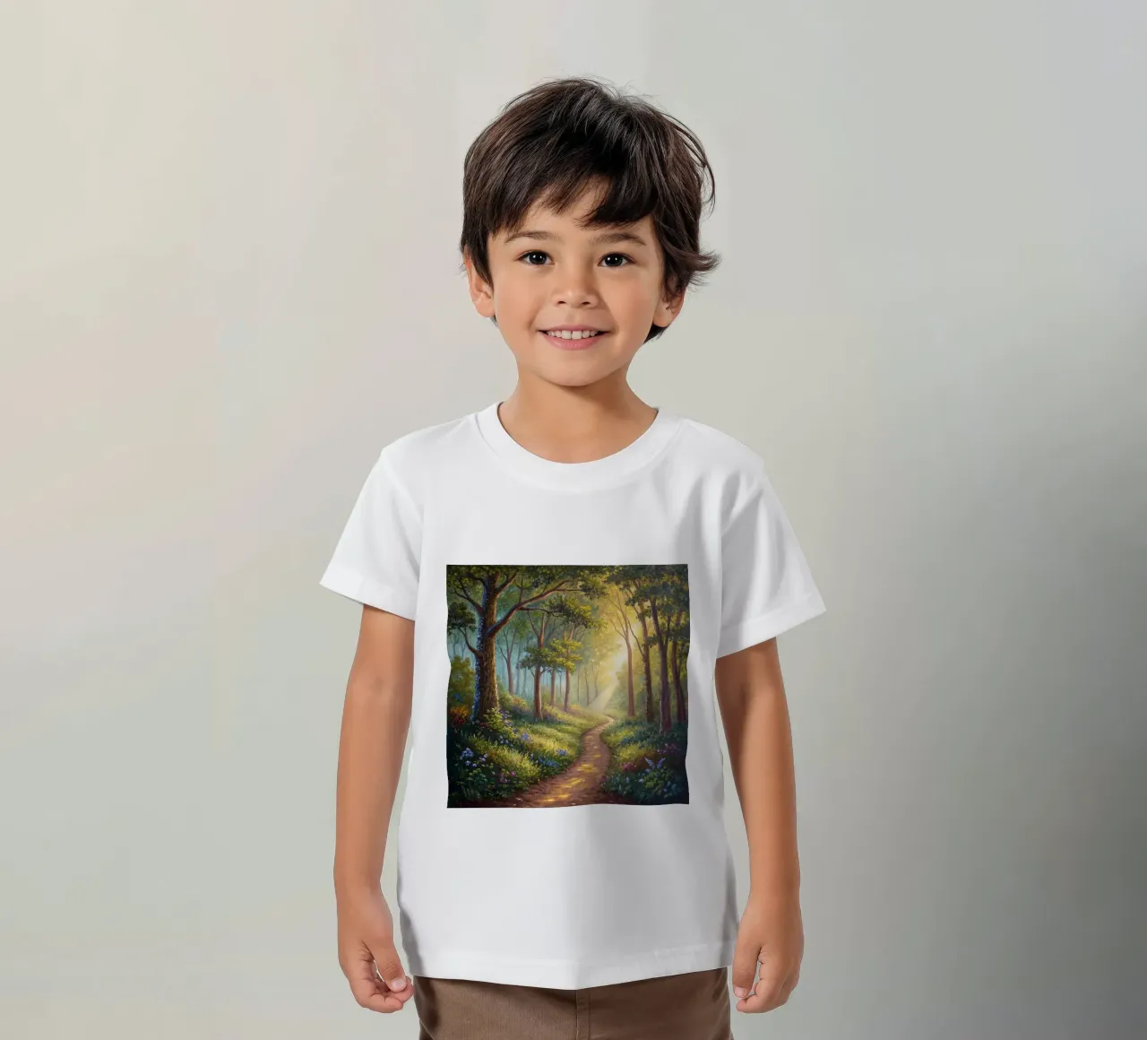 Sentiero forestale illuminato dal sole t-shirt bambini da Artistic-shop