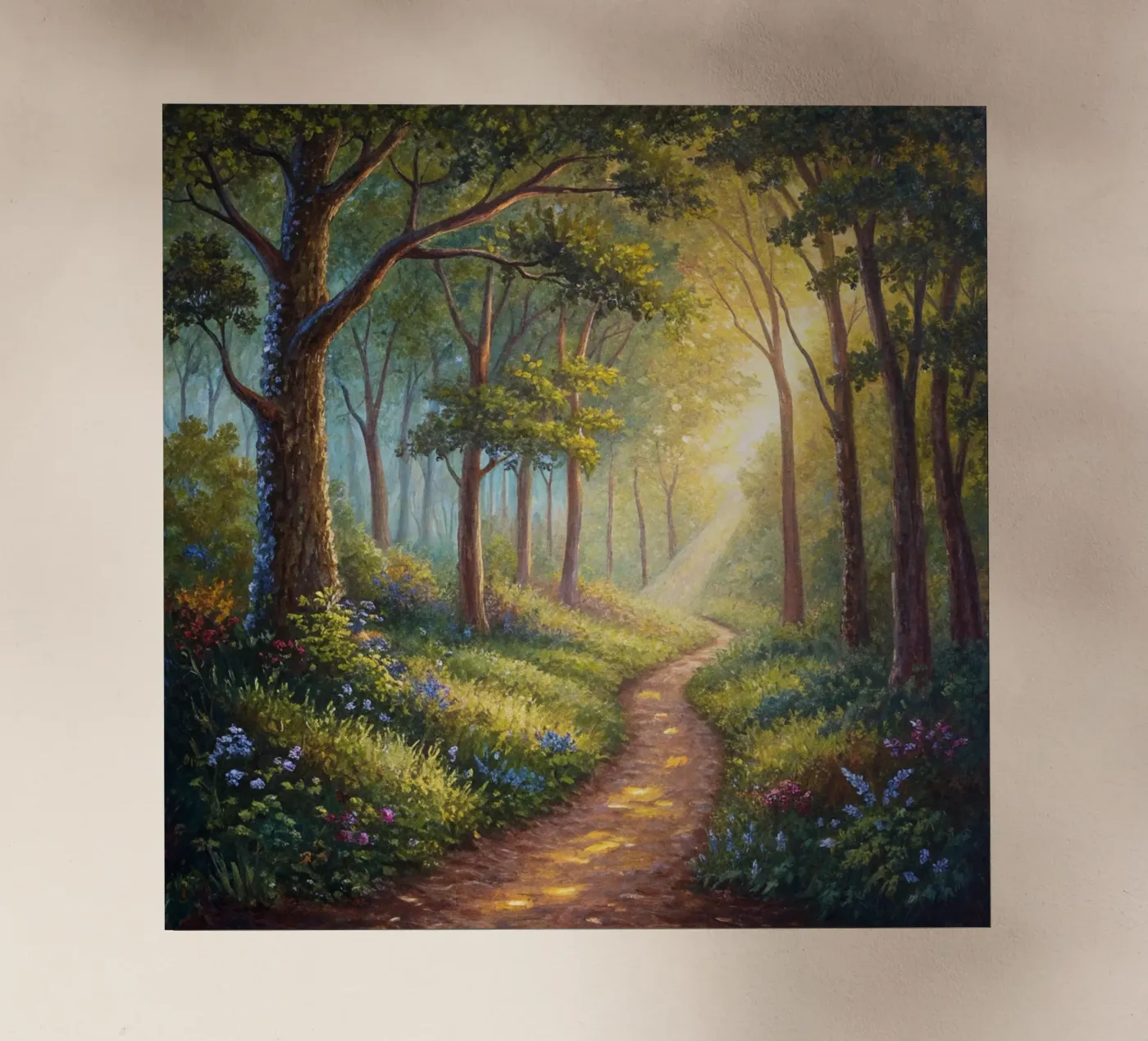 Zonovergoten bospad backlit folie van Artistic-shop