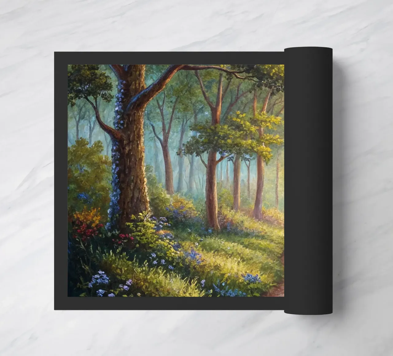 Sunlit Forest Path doormat by Artistic-shop