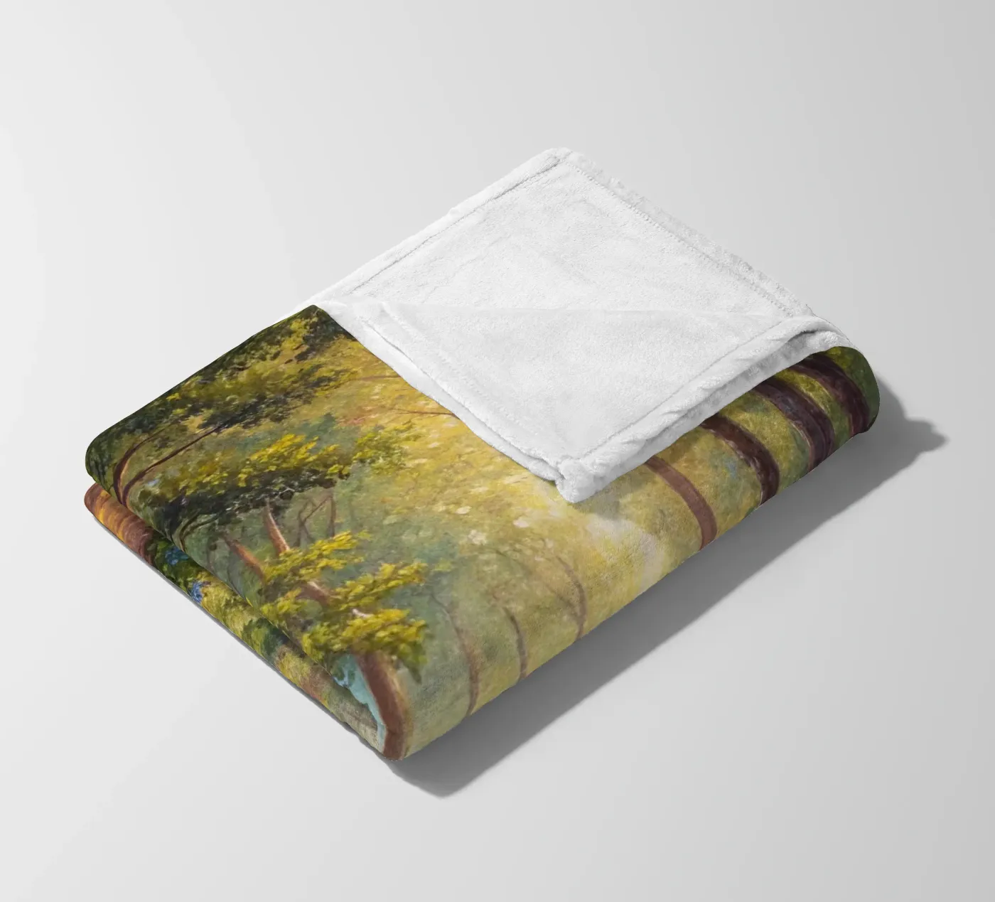 Sunlit Forest Path fleece blanket by Artistic-shop