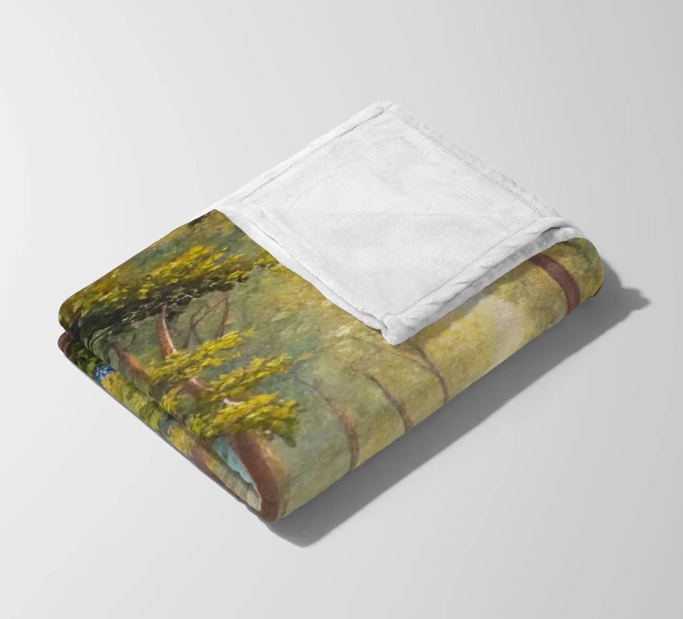 Sunlit Forest Path fleece blanket by Artistic-shop