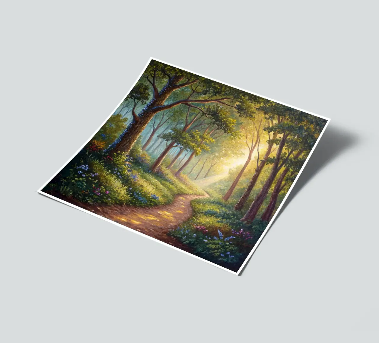 Sunlit Forest Path sticker sheet by Artistic-shop
