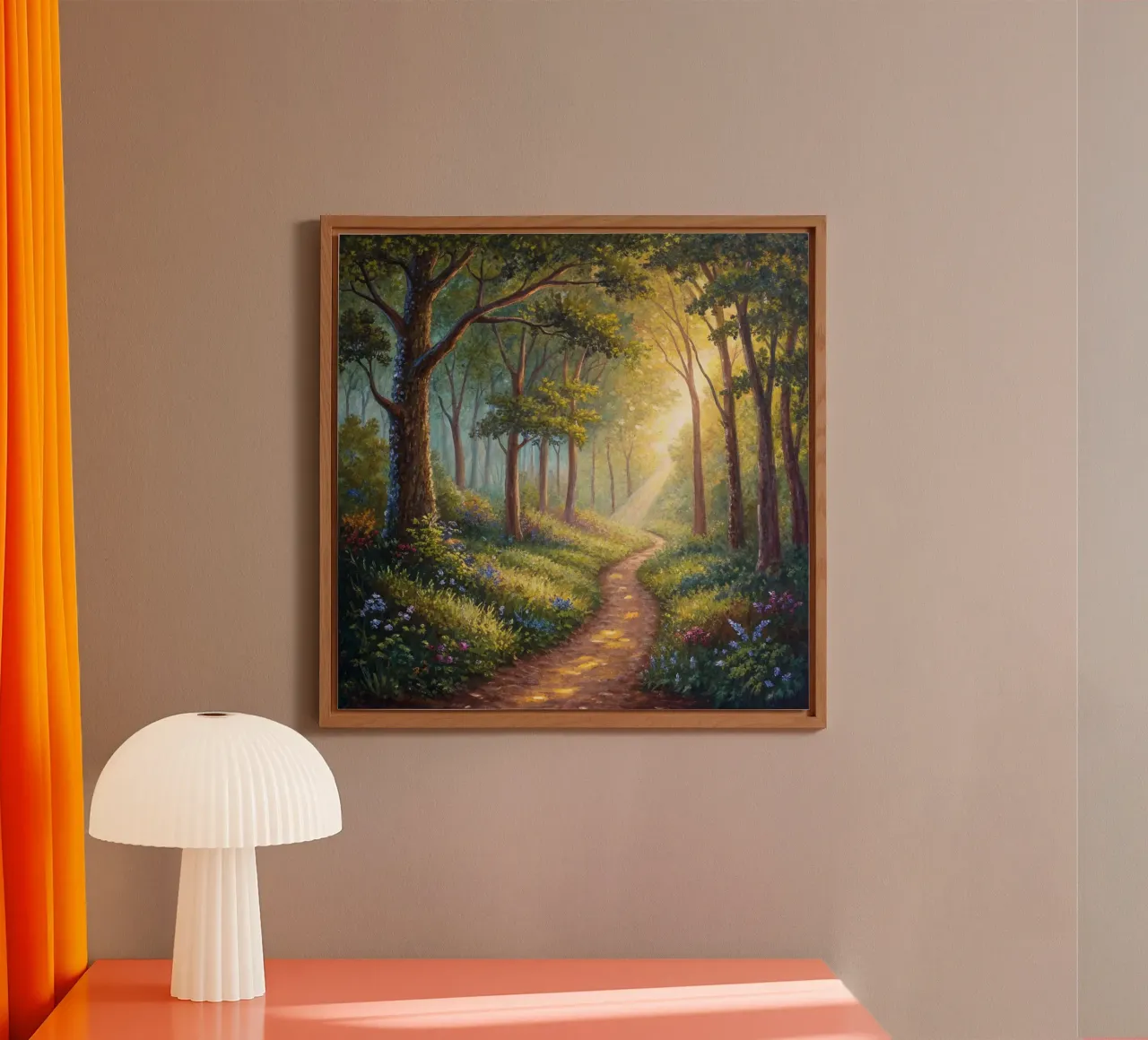 Sunlit Forest Path forex plate by Artistic-shop