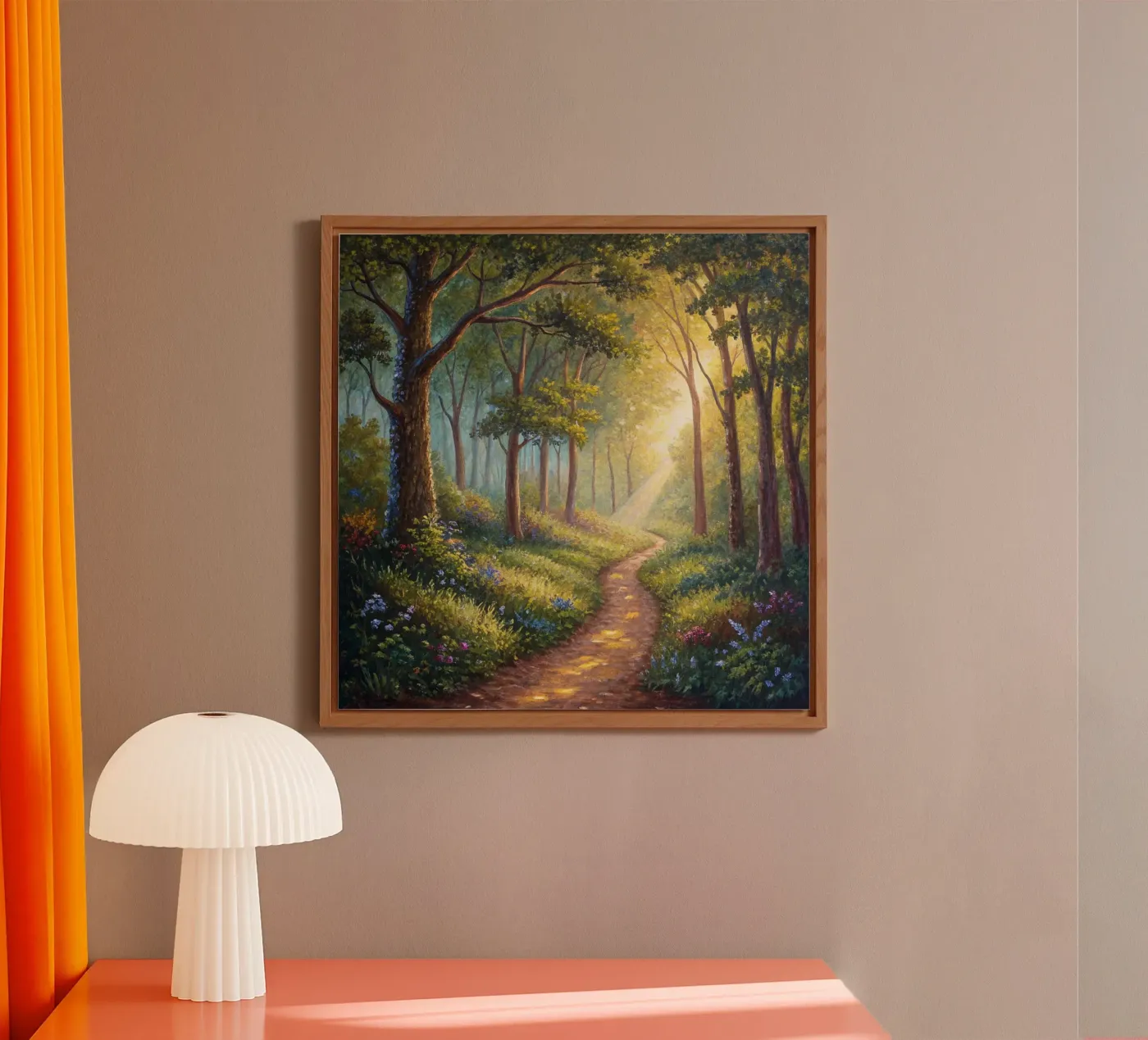 Sunlit Forest Path forex plate by Artistic-shop