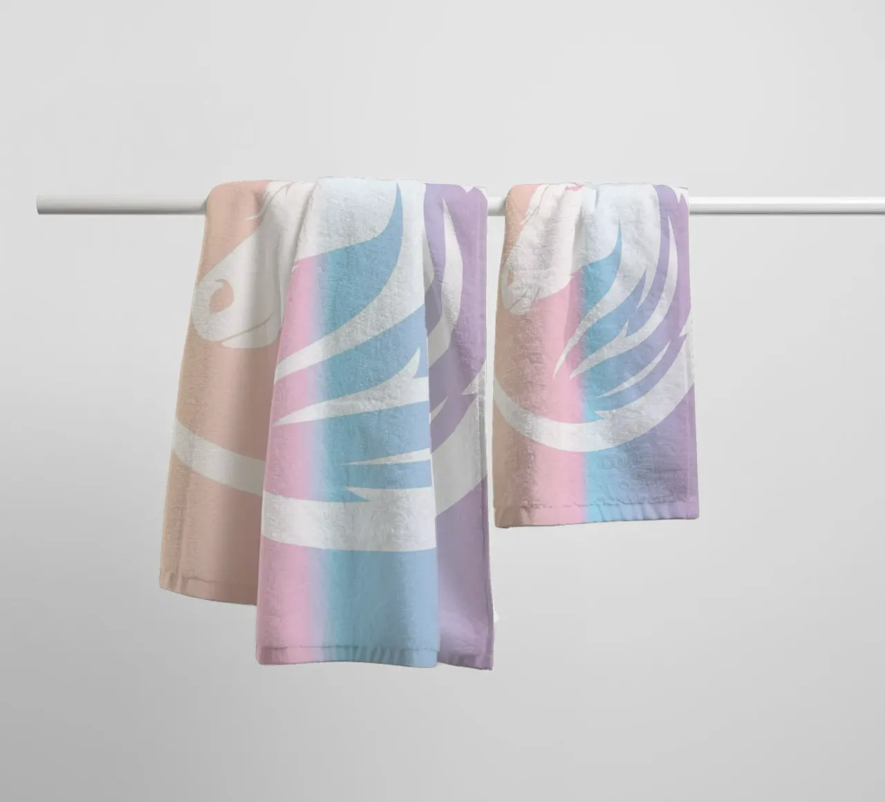 white line horse in gradient asciugamano da bagno da Creaton