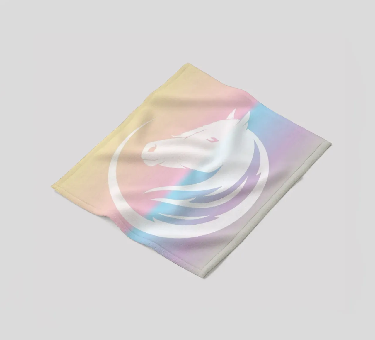 white line horse in gradient coperta in pile da Creaton