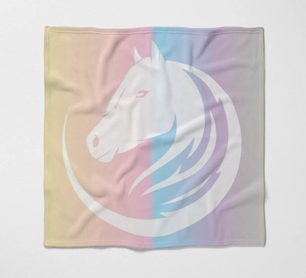 white line horse in gradient coperta in pile da Creaton