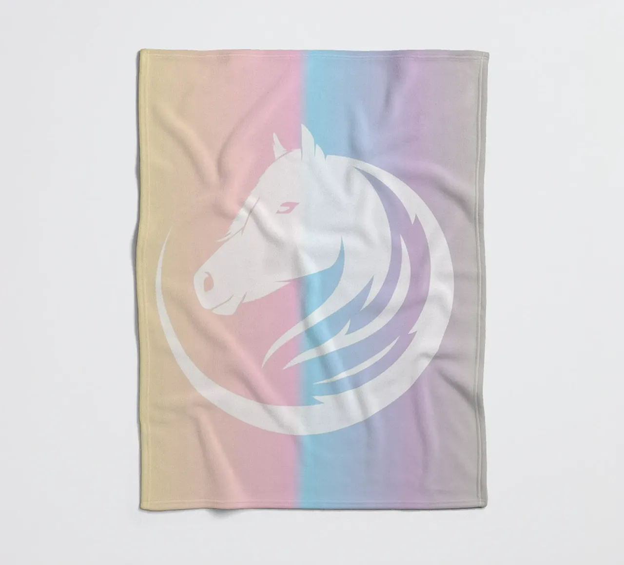white line horse in gradient coperta in pile da Creaton