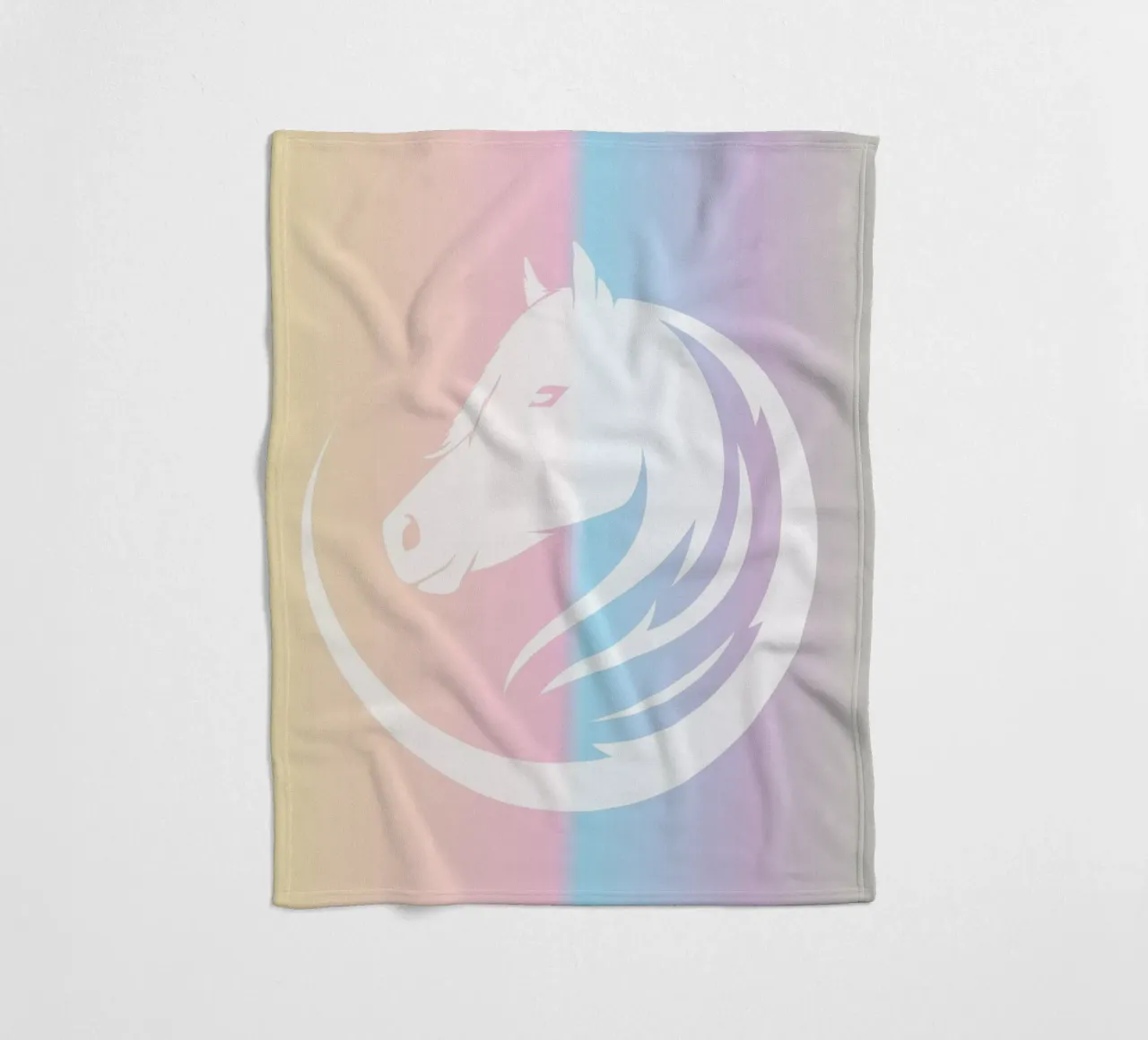 white line horse in gradient coperta in pile da Creaton