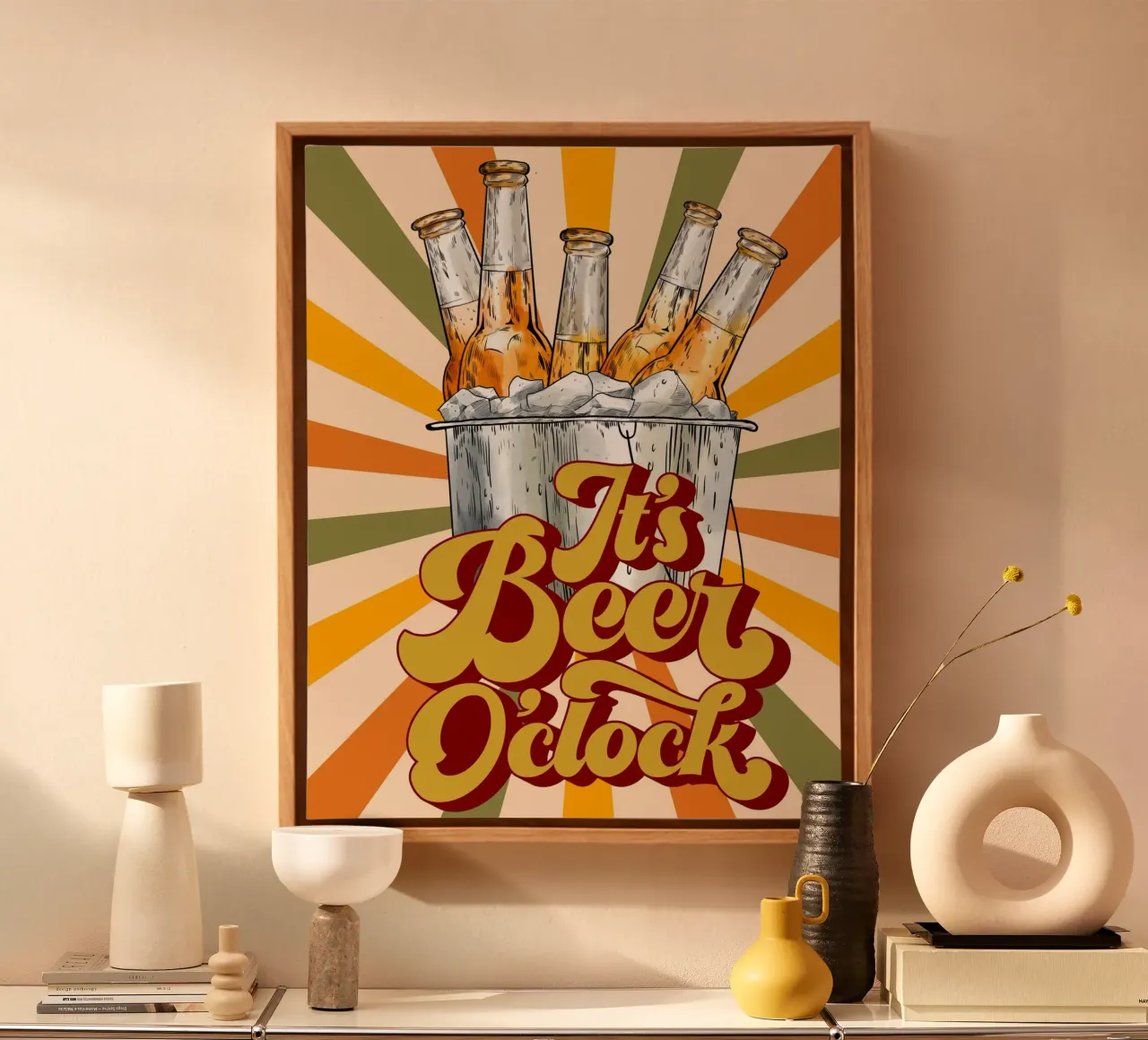 its beer oclock 01 tela con Cornice a cassetta da Creaton