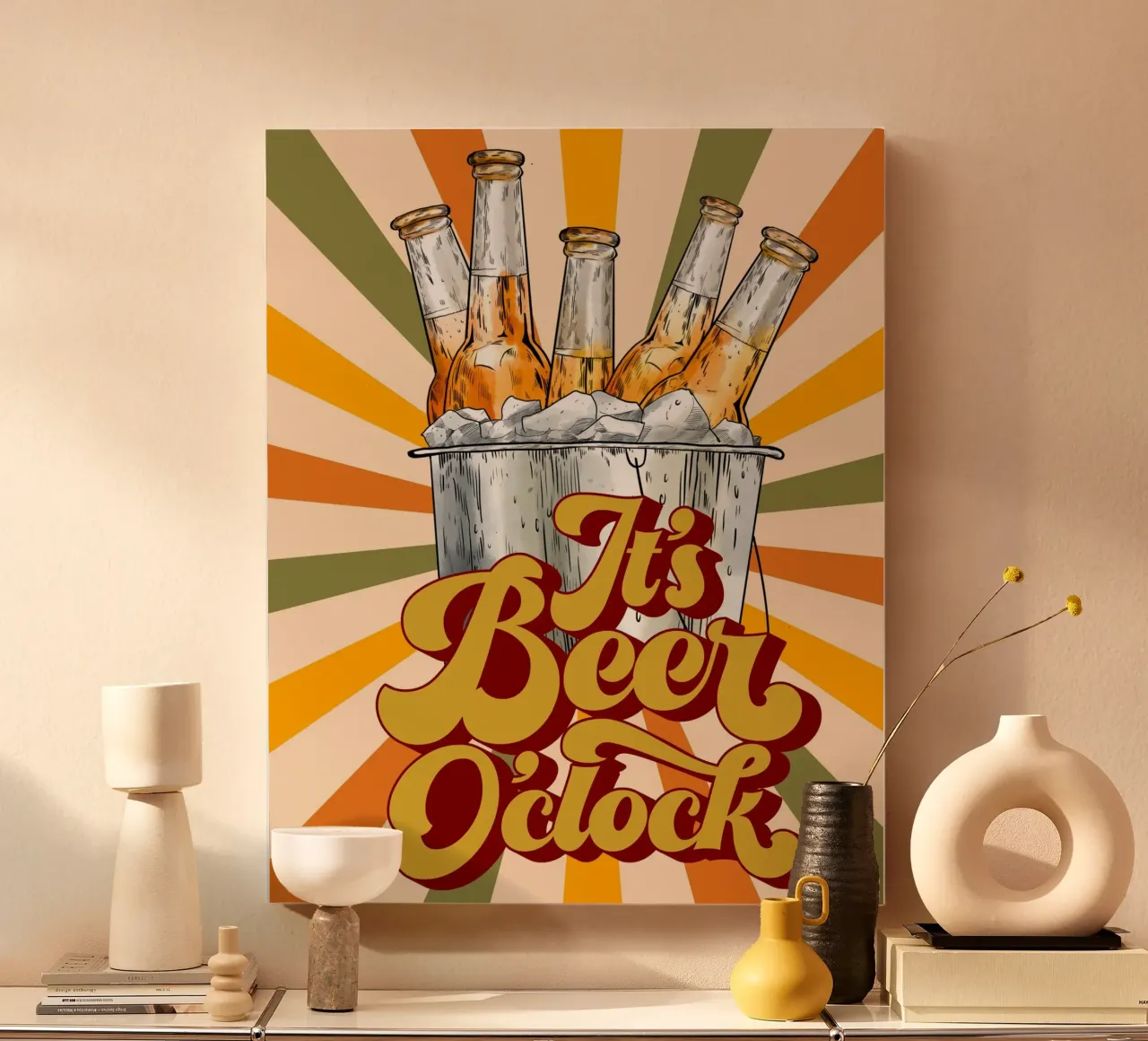 its beer oclock 01 tela con Cornice a cassetta da Creaton