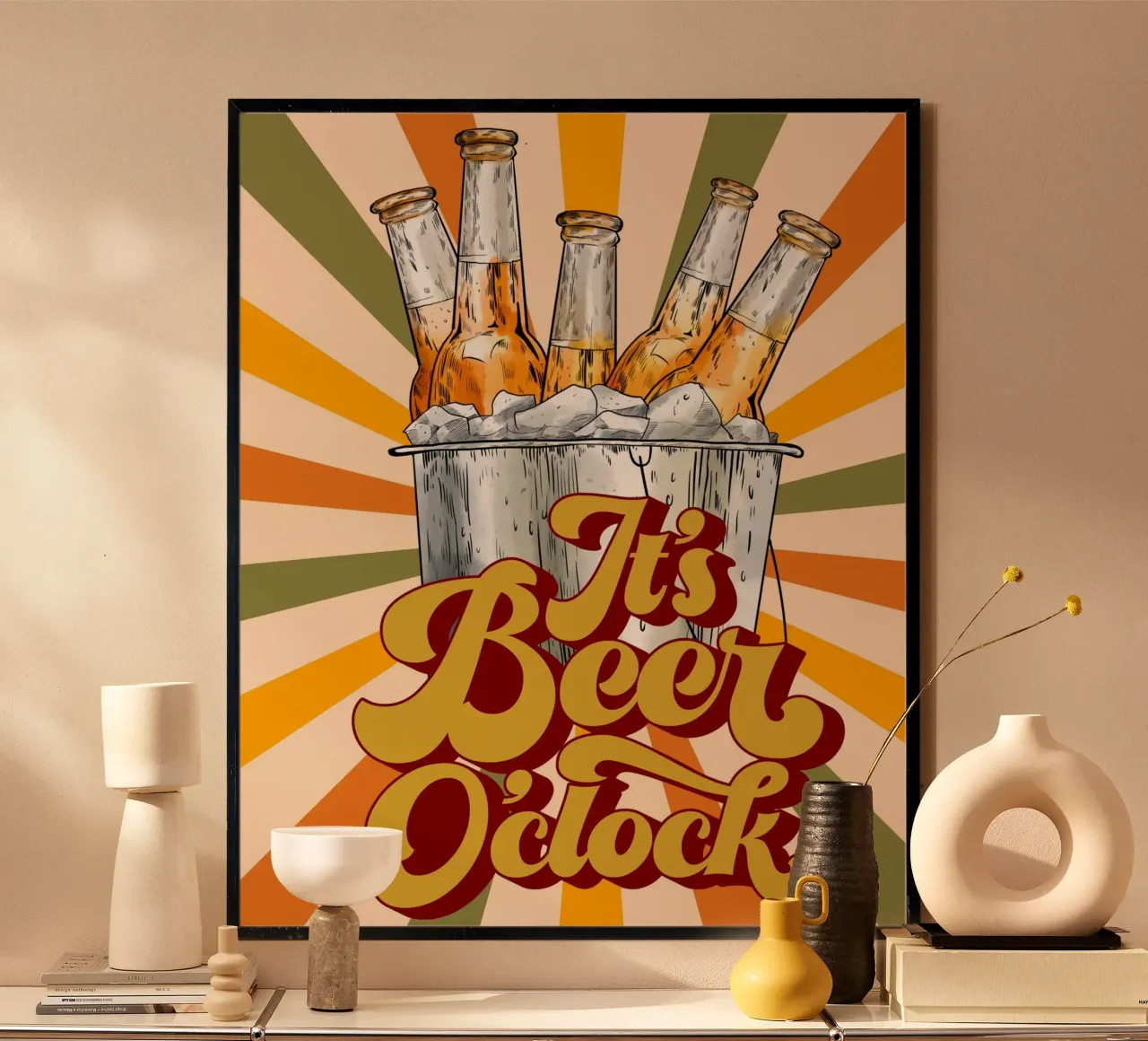 its beer oclock 01 poster con telaio in alluminio da Creaton