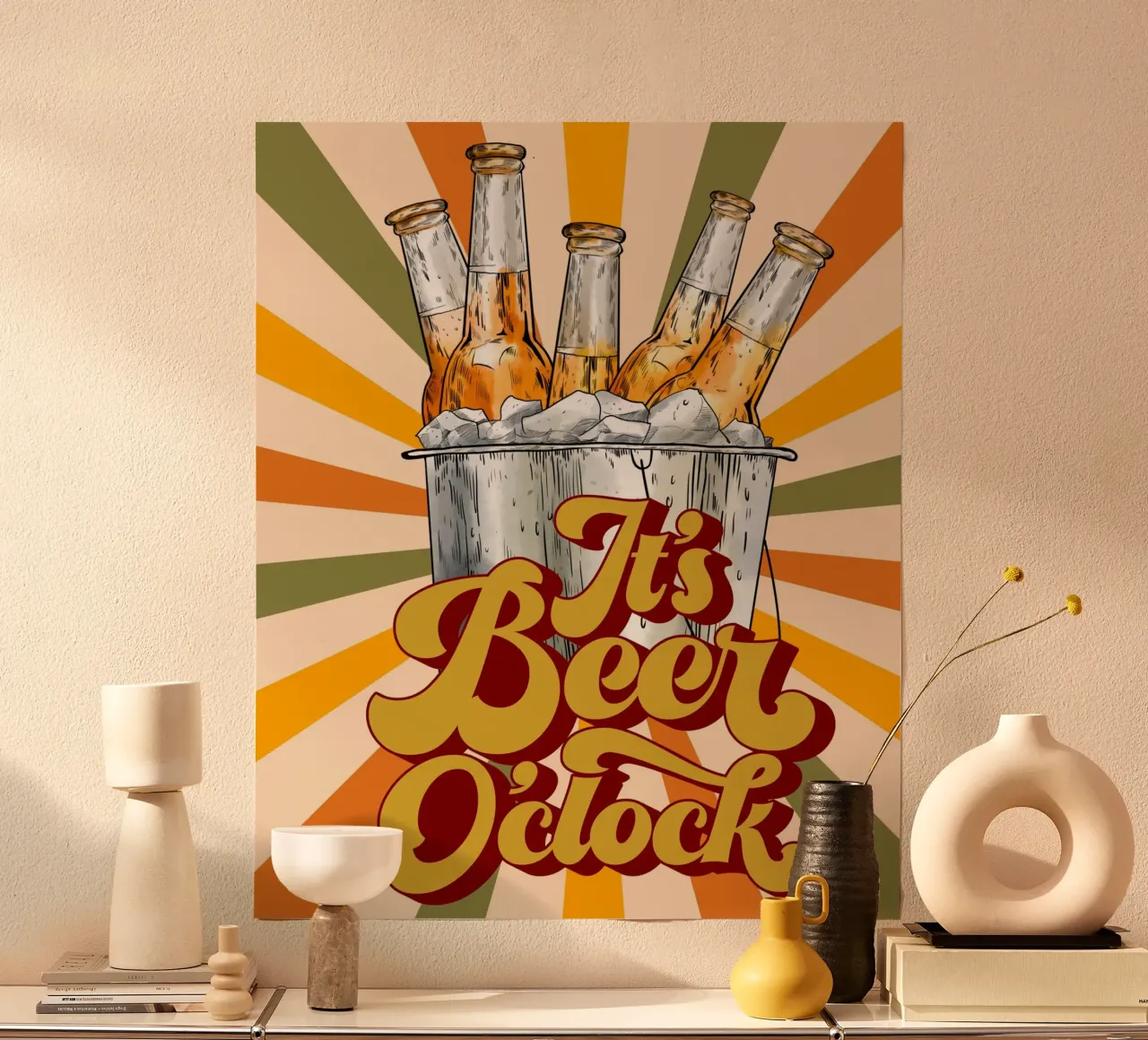 its beer oclock 01 poster con telaio in alluminio da Creaton