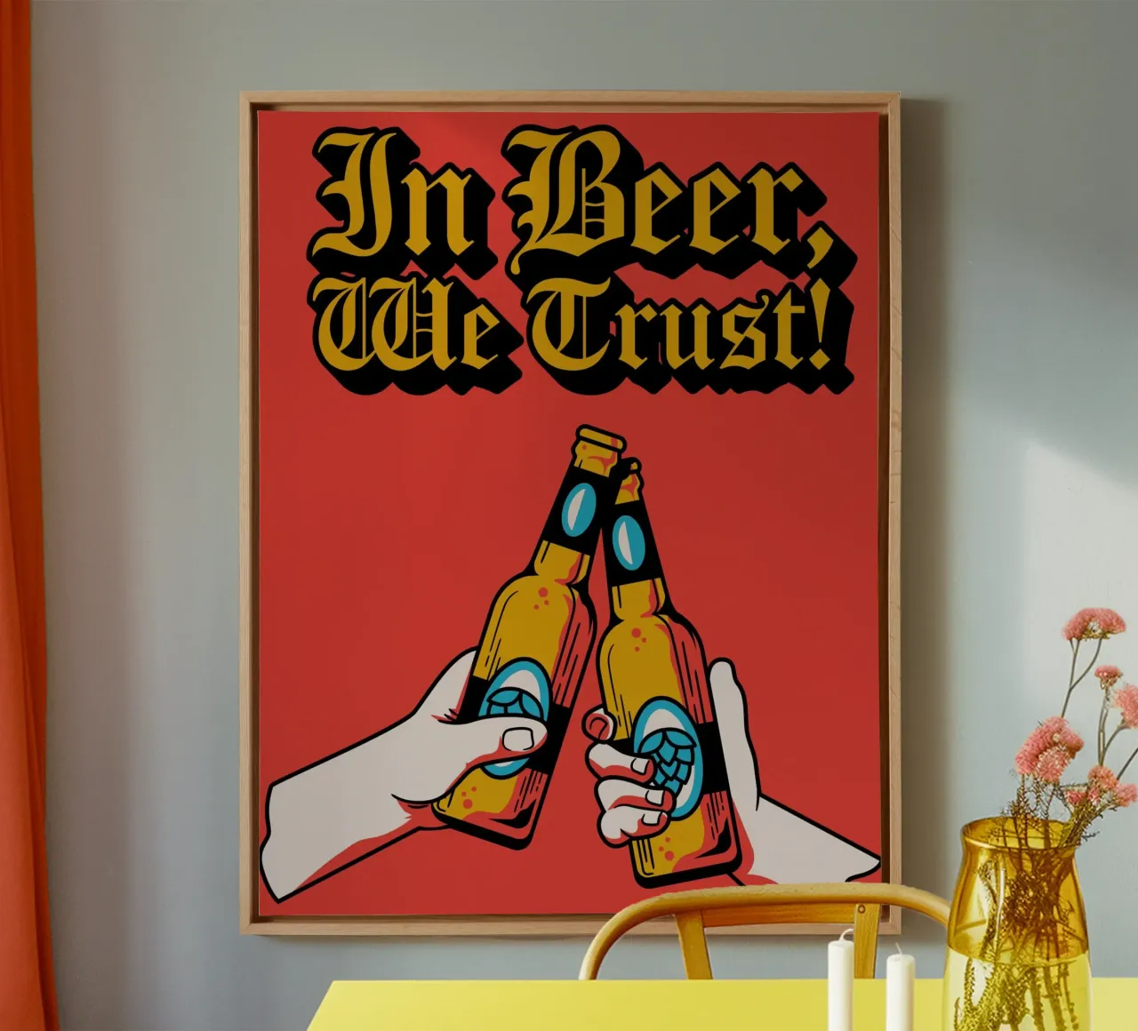 in beer we trust tela con Cornice a cassetta da Creaton