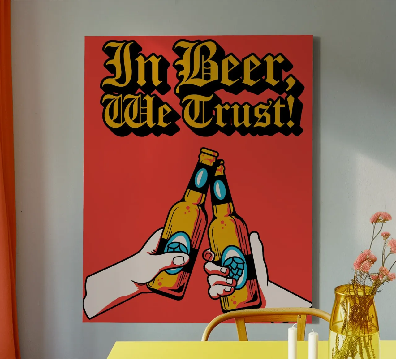 in beer we trust tela con Cornice a cassetta da Creaton