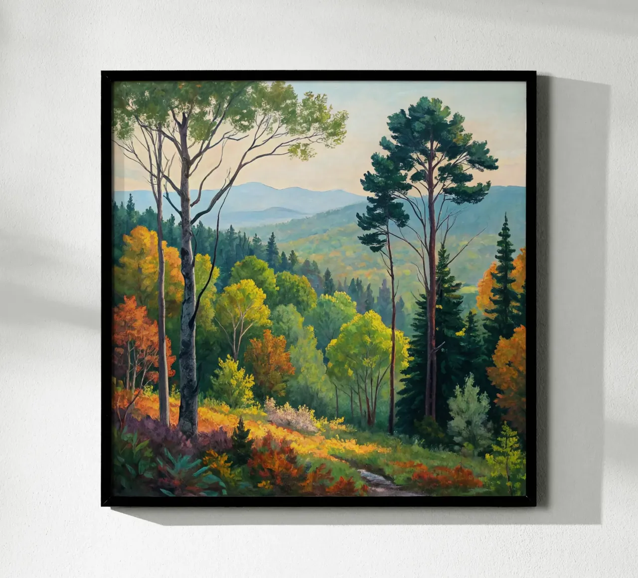 Tramonto dorato su un sentiero tortuoso poster da Artistic-shop