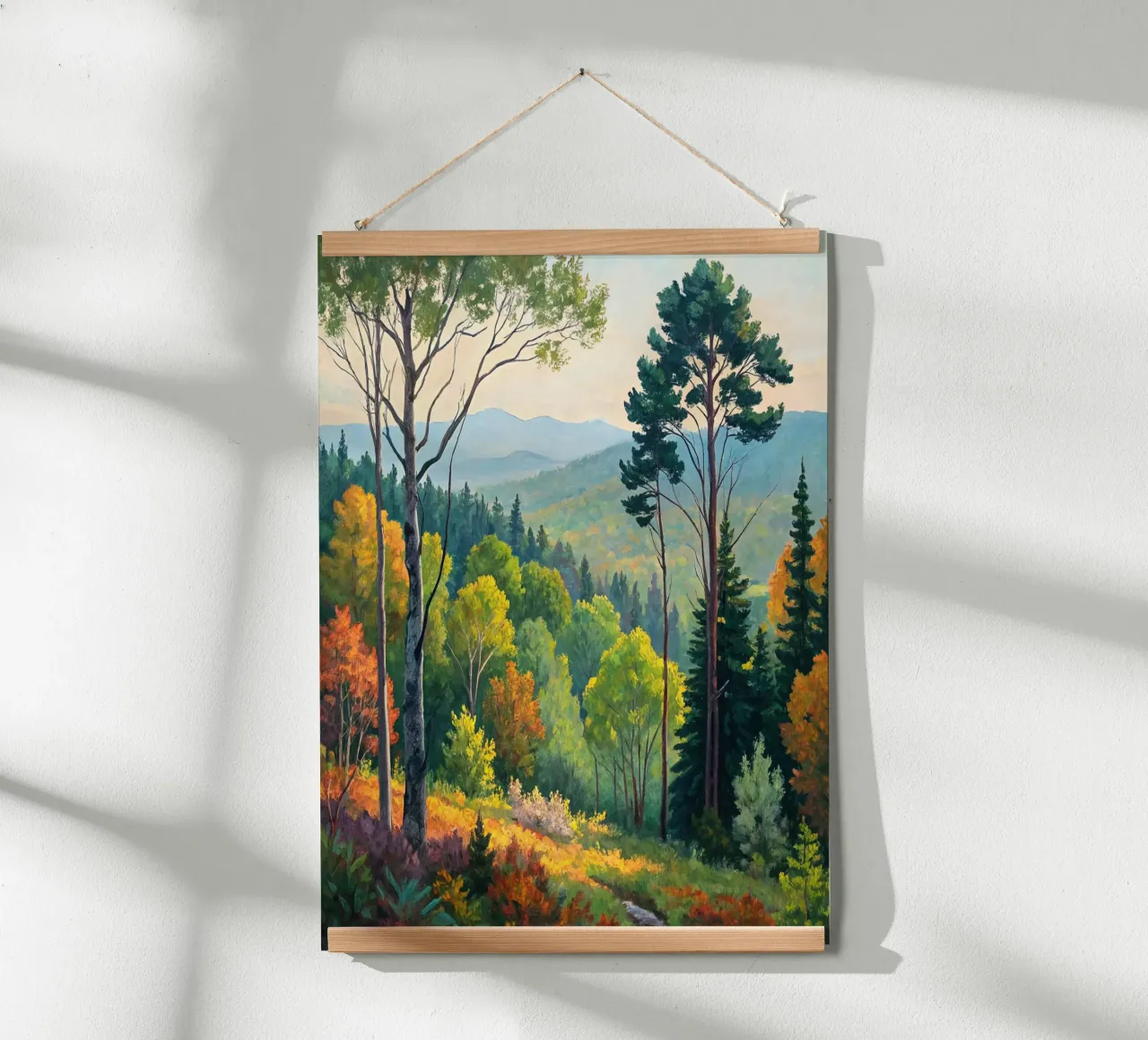 Tramonto dorato su un sentiero tortuoso poster da Artistic-shop