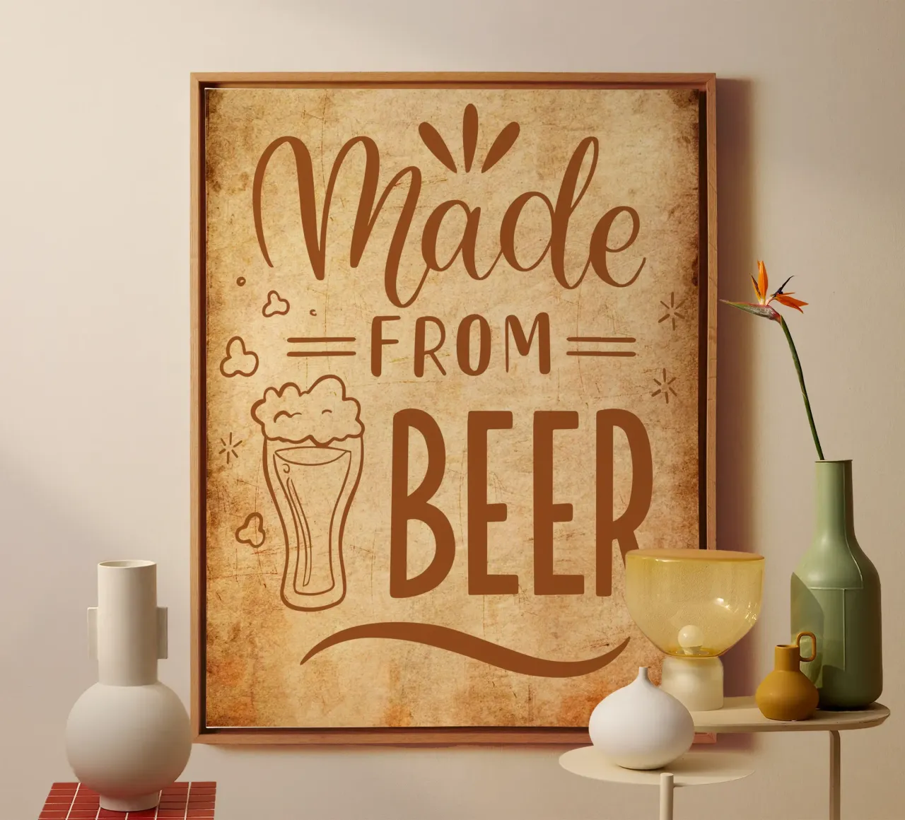 made cup beer tela con Cornice a cassetta da Creaton