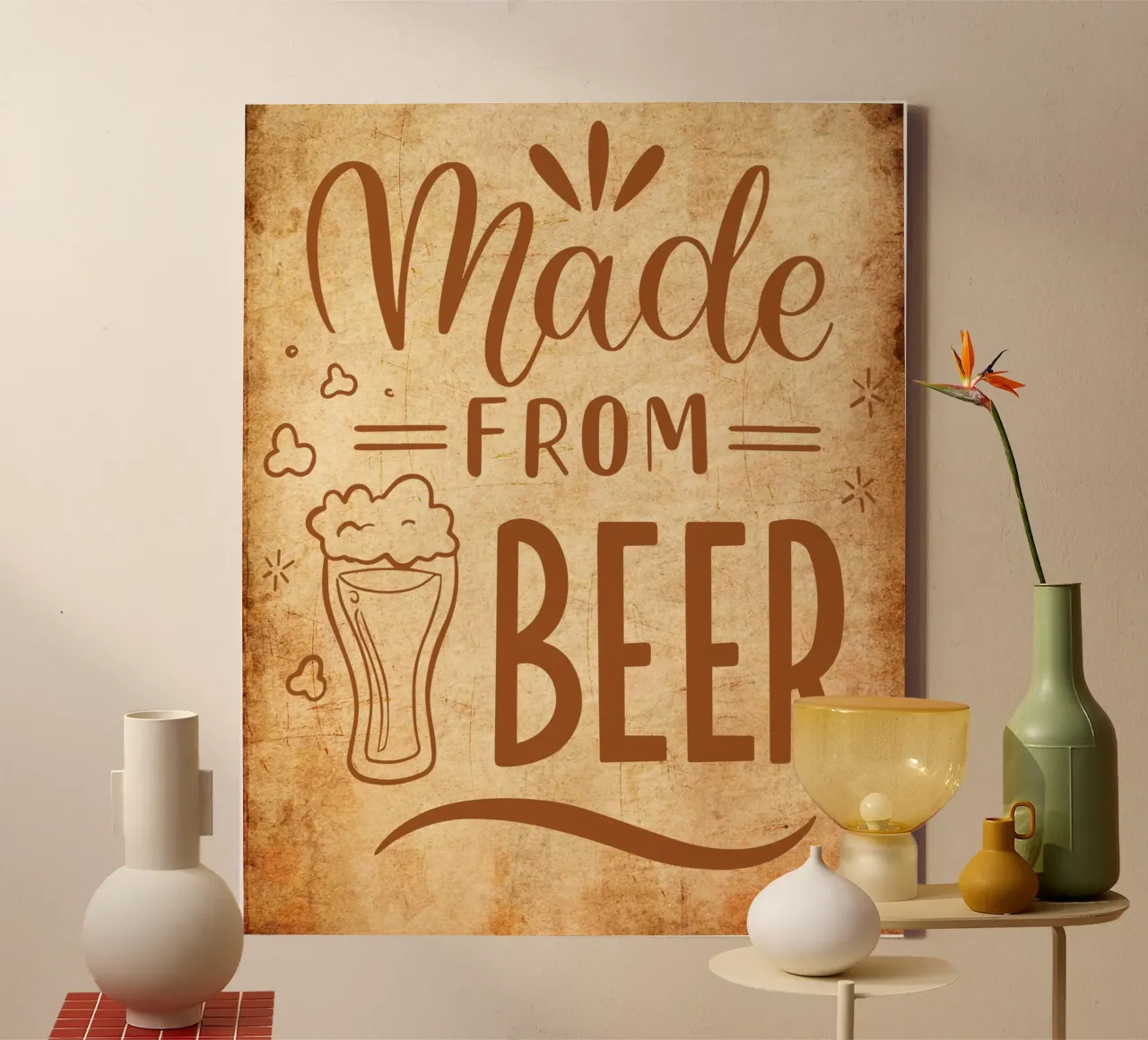 made cup beer tela con Cornice a cassetta da Creaton