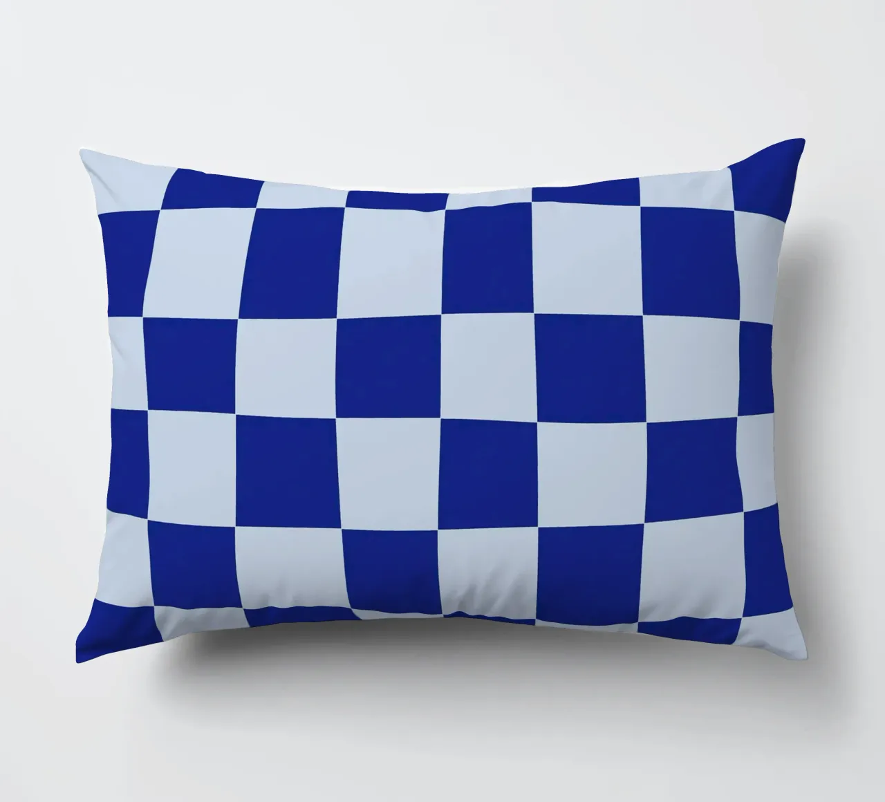 Groovy retro vibrant pattern checks- Blue cuscino da TijanaArtStudio88