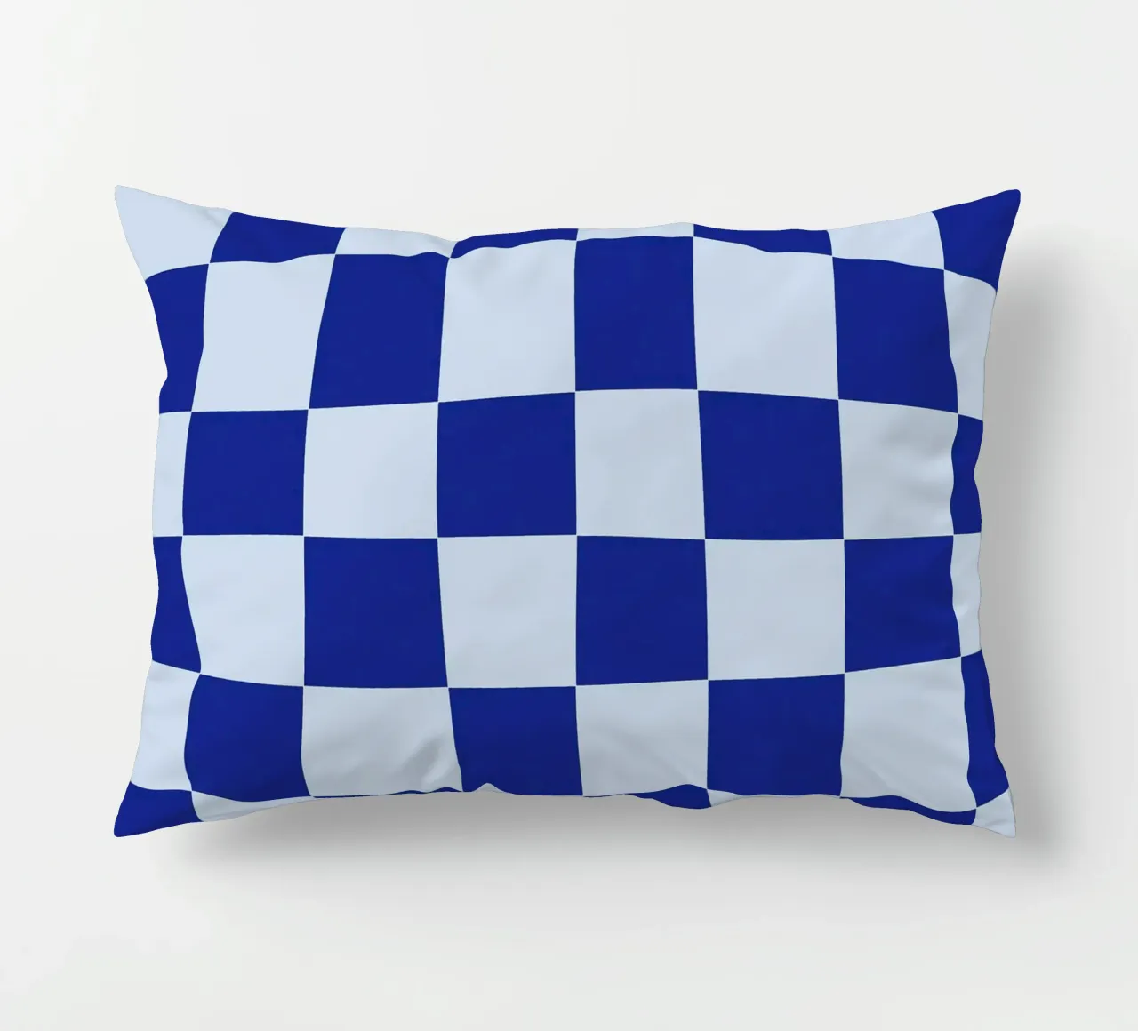 Groovy retro vibrant pattern checks- Blue cuscino da TijanaArtStudio88