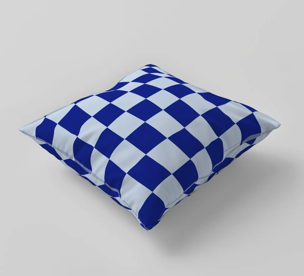 Groovy retro vibrant pattern checks- Blue cuscino da TijanaArtStudio88